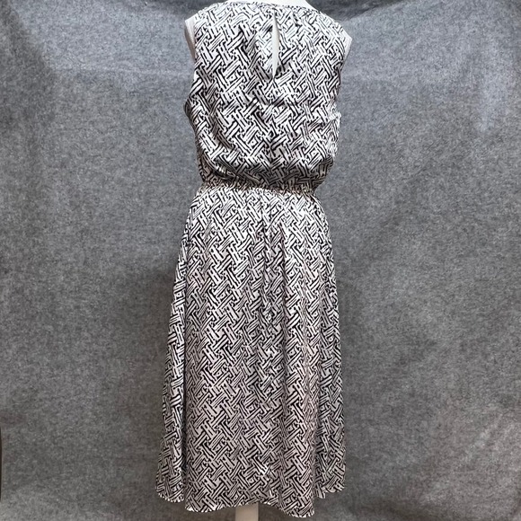 The Limited Black White Geometric Abstract Sleeveless Midi Dress Size M - Picture 2 of 8